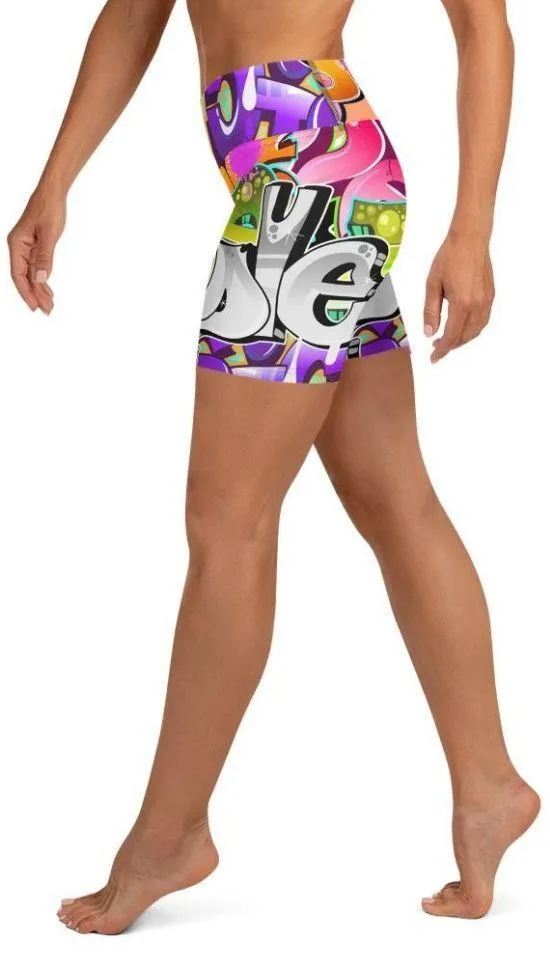 Graffiti Yoga Shorts