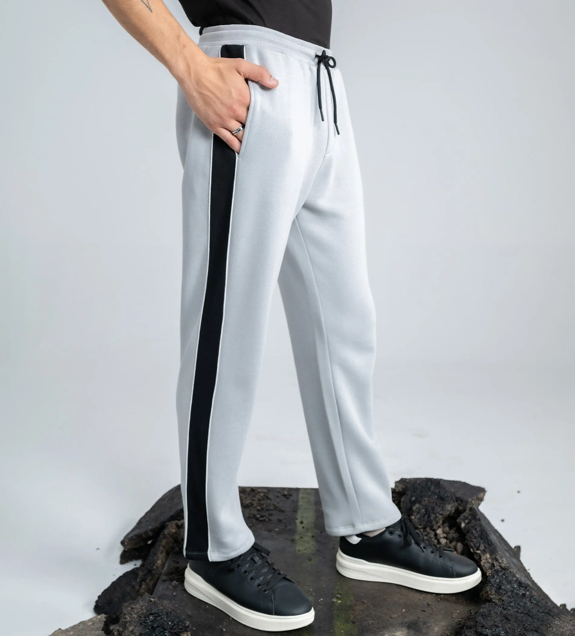 Grey fleece fusion trackpant