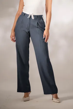 Grey Formal Tied Pants