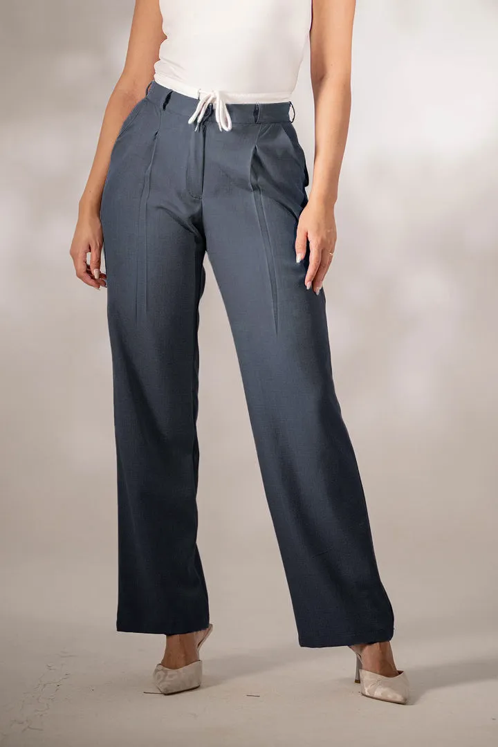 Grey Formal Tied Pants