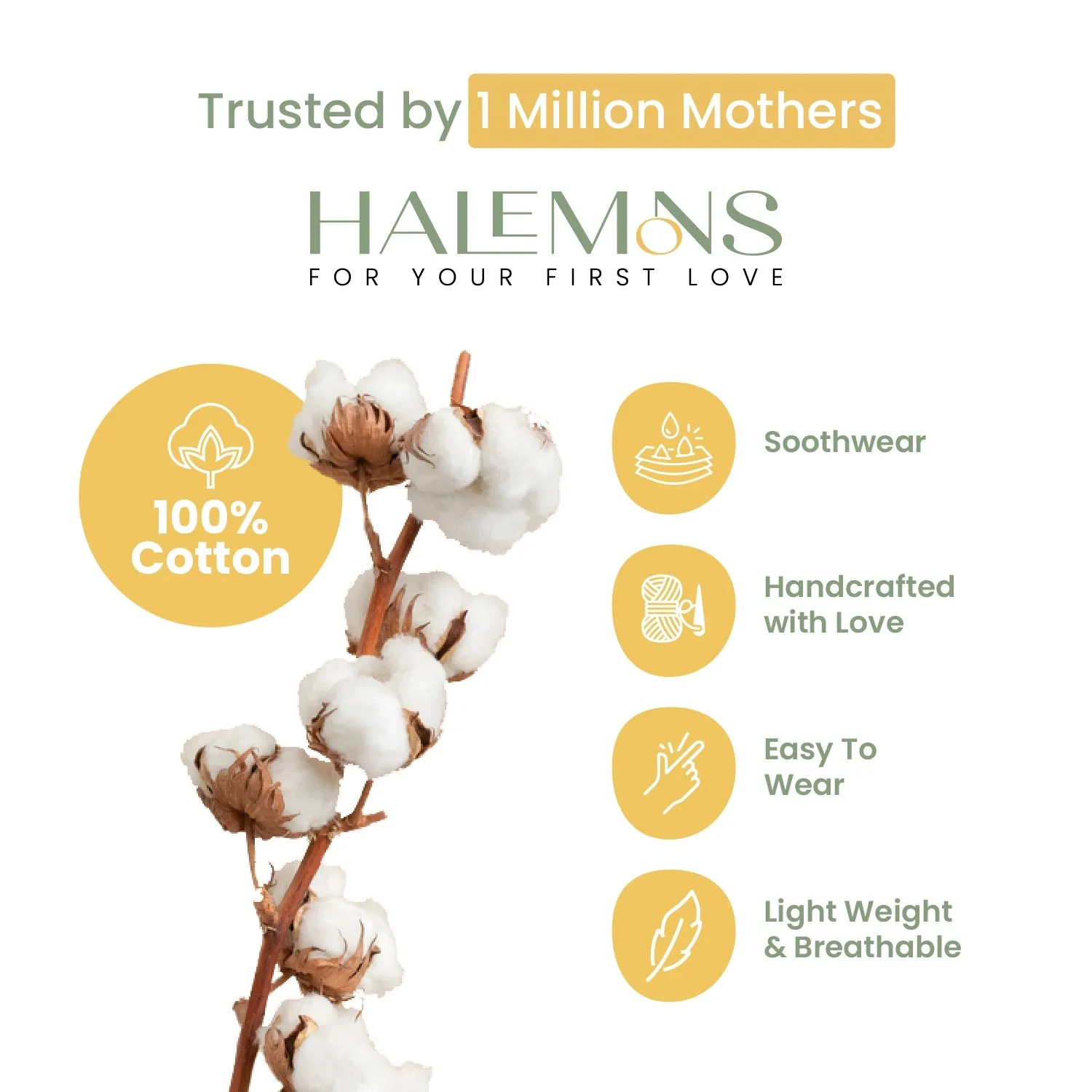 Halemons Baby Girl Pure Cotton Super Soft Butter Bloomers Pack of 3- peach-white