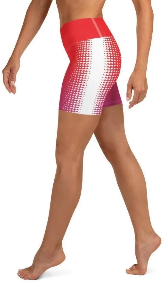 Hearts Optical Illusion Yoga Shorts