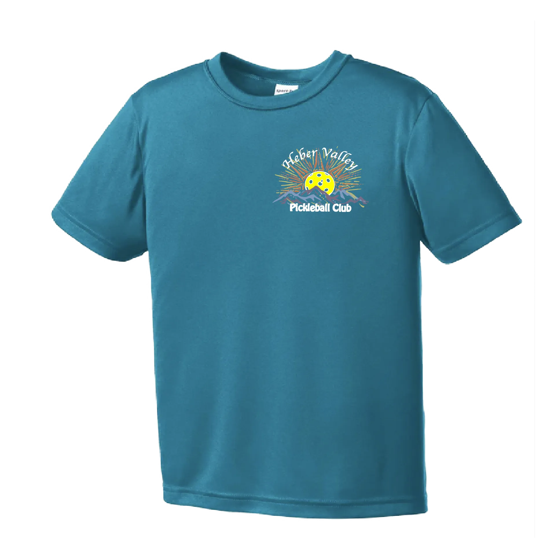 Heber Valley Pickleball Club (Small Design) | Youth Short Sleeve Pickleball Shirts | 100% Polyester