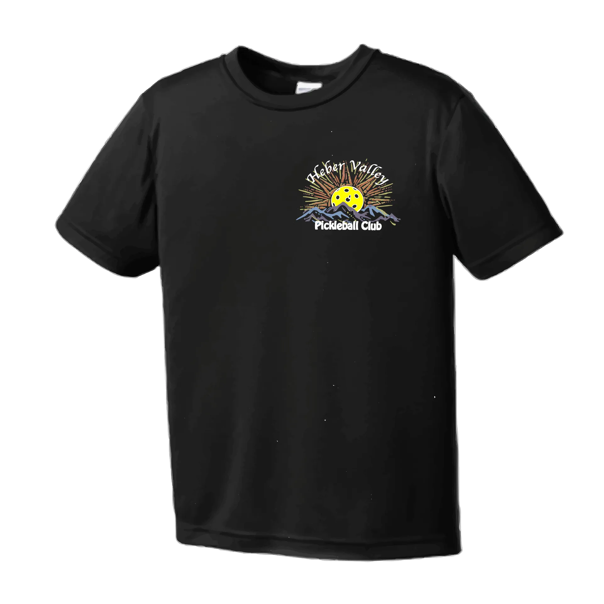 Heber Valley Pickleball Club (Small Design) | Youth Short Sleeve Pickleball Shirts | 100% Polyester