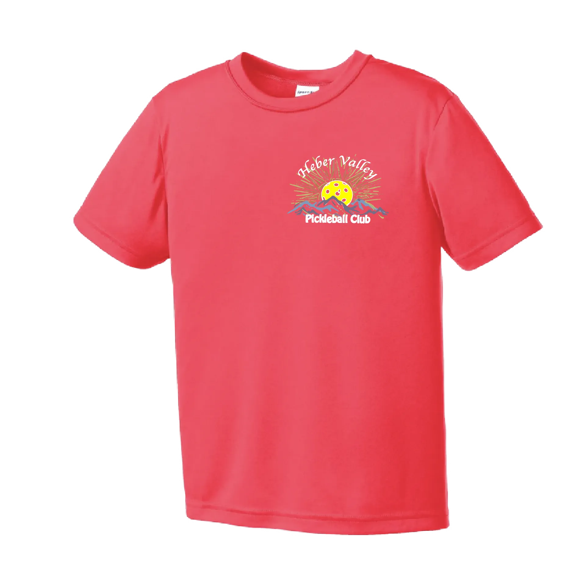 Heber Valley Pickleball Club (Small Design) | Youth Short Sleeve Pickleball Shirts | 100% Polyester