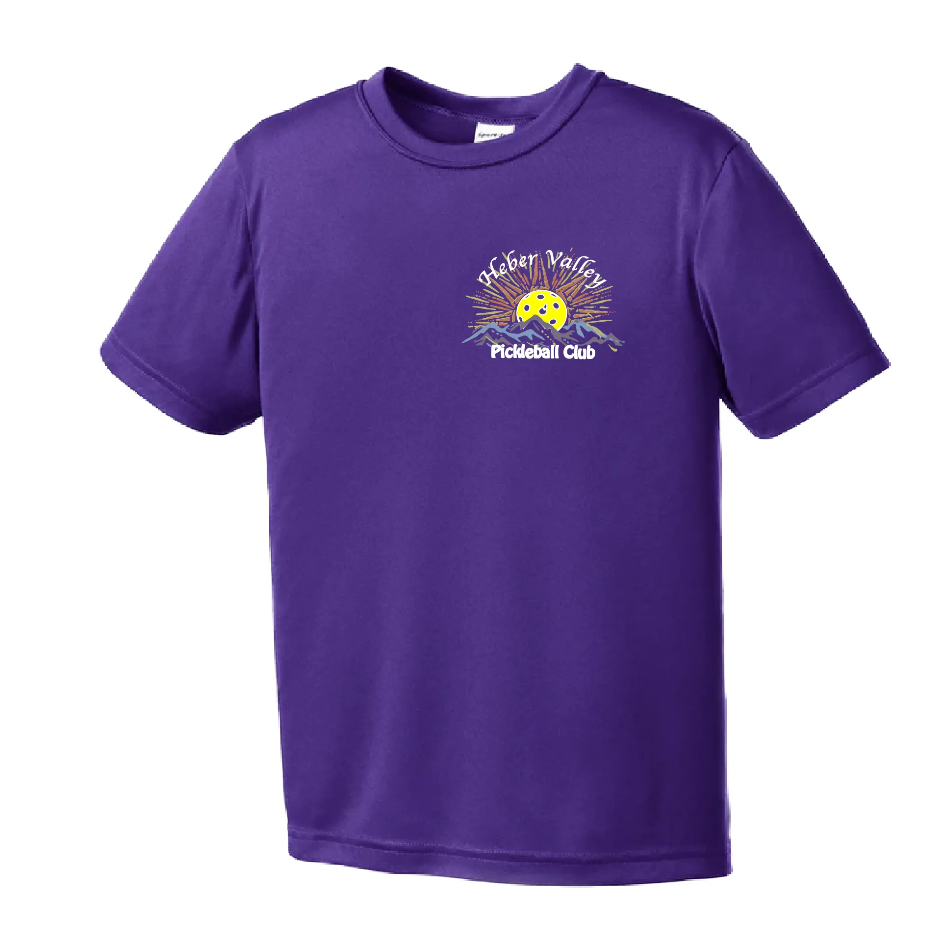 Heber Valley Pickleball Club (Small Design) | Youth Short Sleeve Pickleball Shirts | 100% Polyester