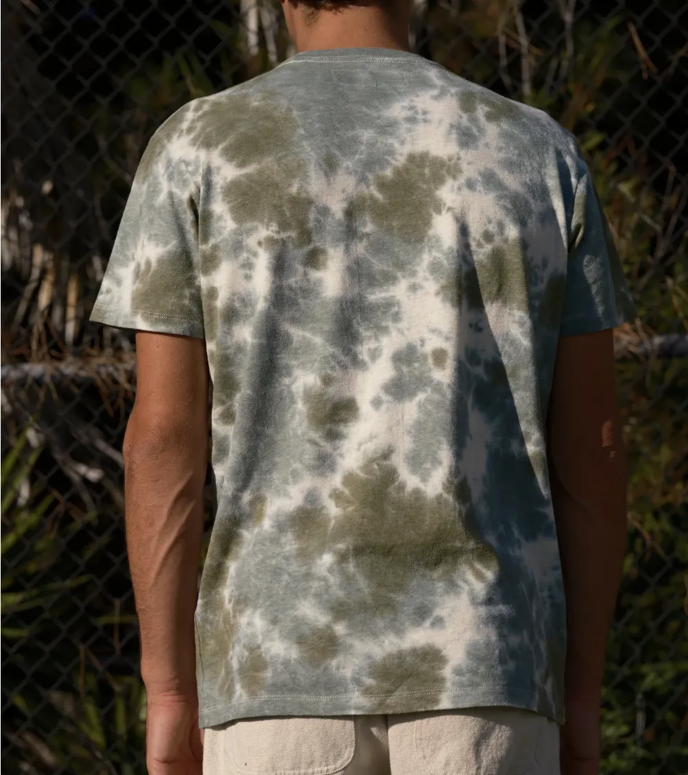 Hemp Pocket Tee - Green Tie Dye