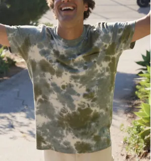 Hemp Pocket Tee - Green Tie Dye