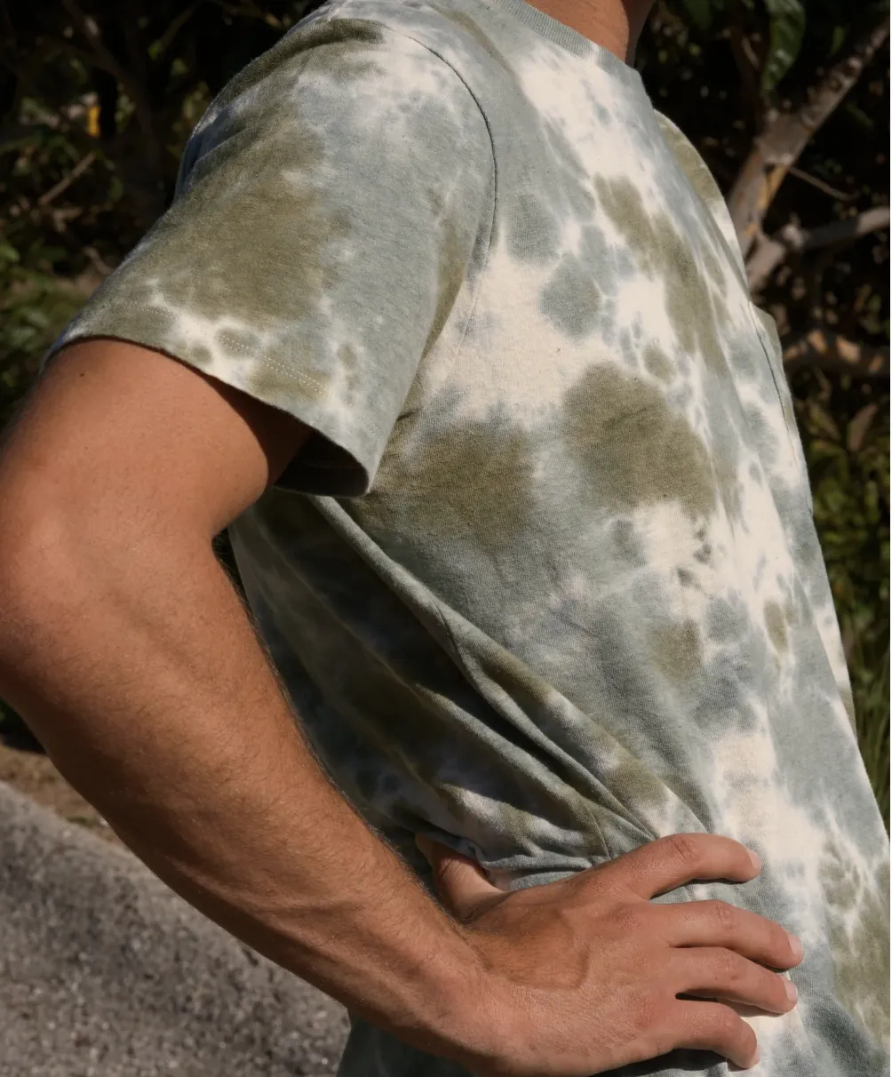 Hemp Pocket Tee - Green Tie Dye