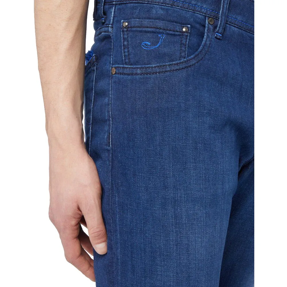 Jacob Cohen Sleek Slim Fit Dark Blue Denim Elegance