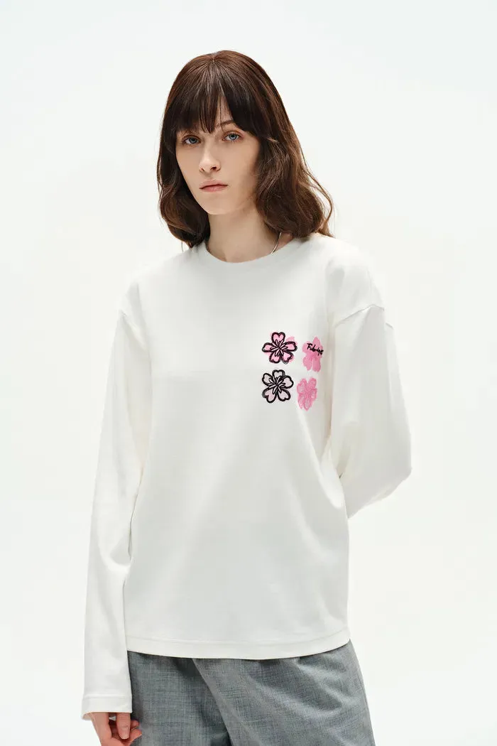 Jardin des Fabriques Long Sleeve T-Shirt in Pima Cotton