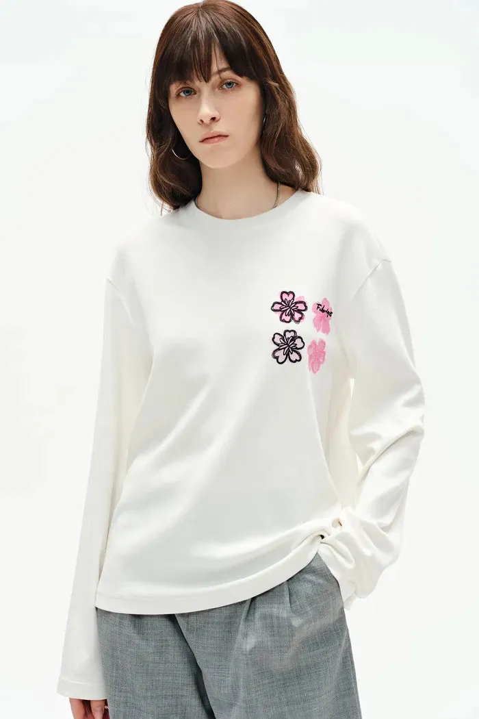 Jardin des Fabriques Long Sleeve T-Shirt in Pima Cotton
