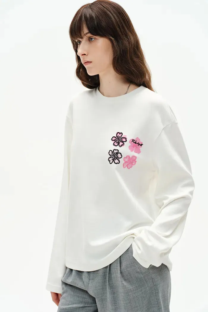 Jardin des Fabriques Long Sleeve T-Shirt in Pima Cotton