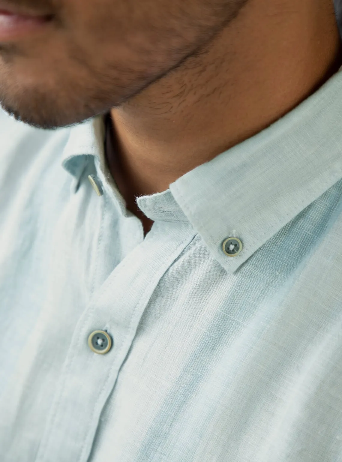 Juniper Stripe Linen Half Shirt