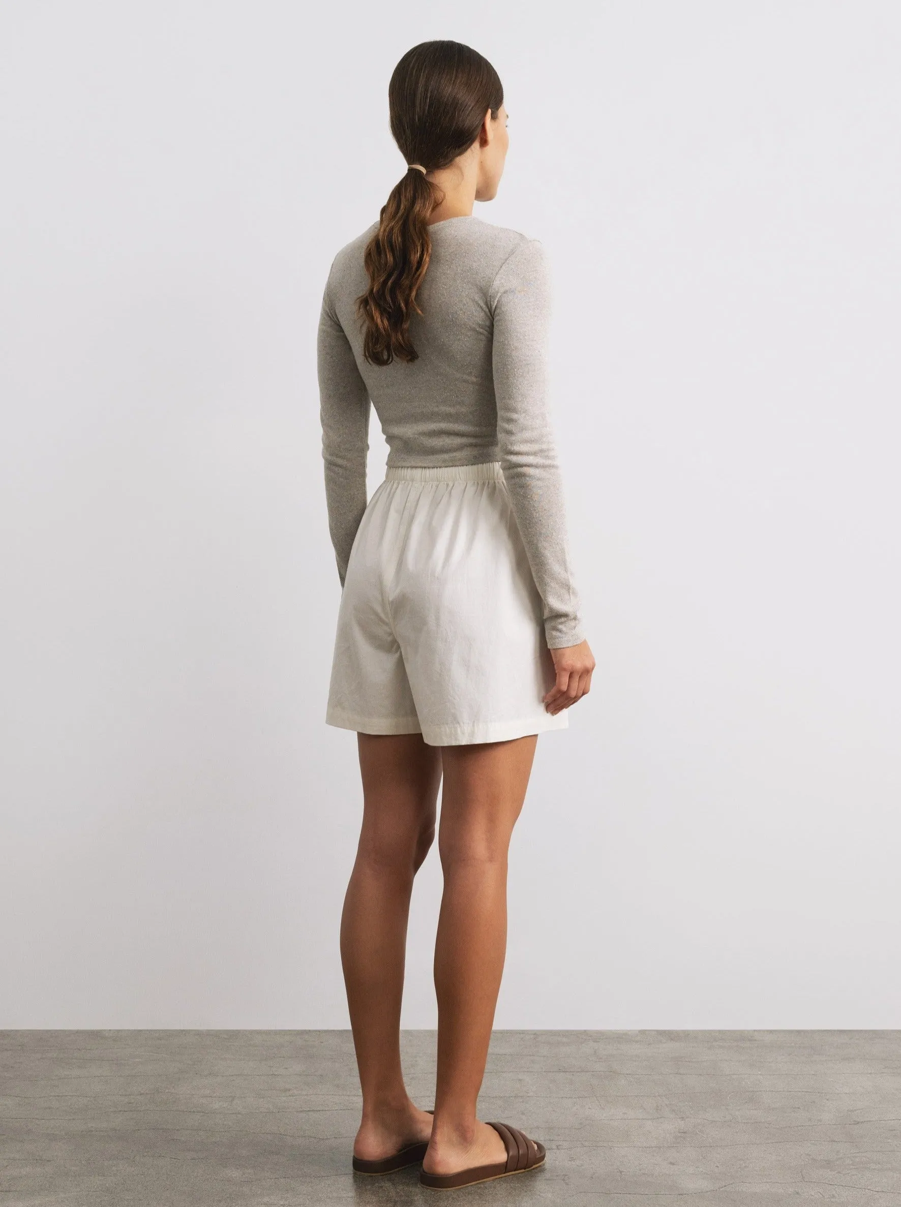 Juno Short, Organic Cotton Poplin, Natural