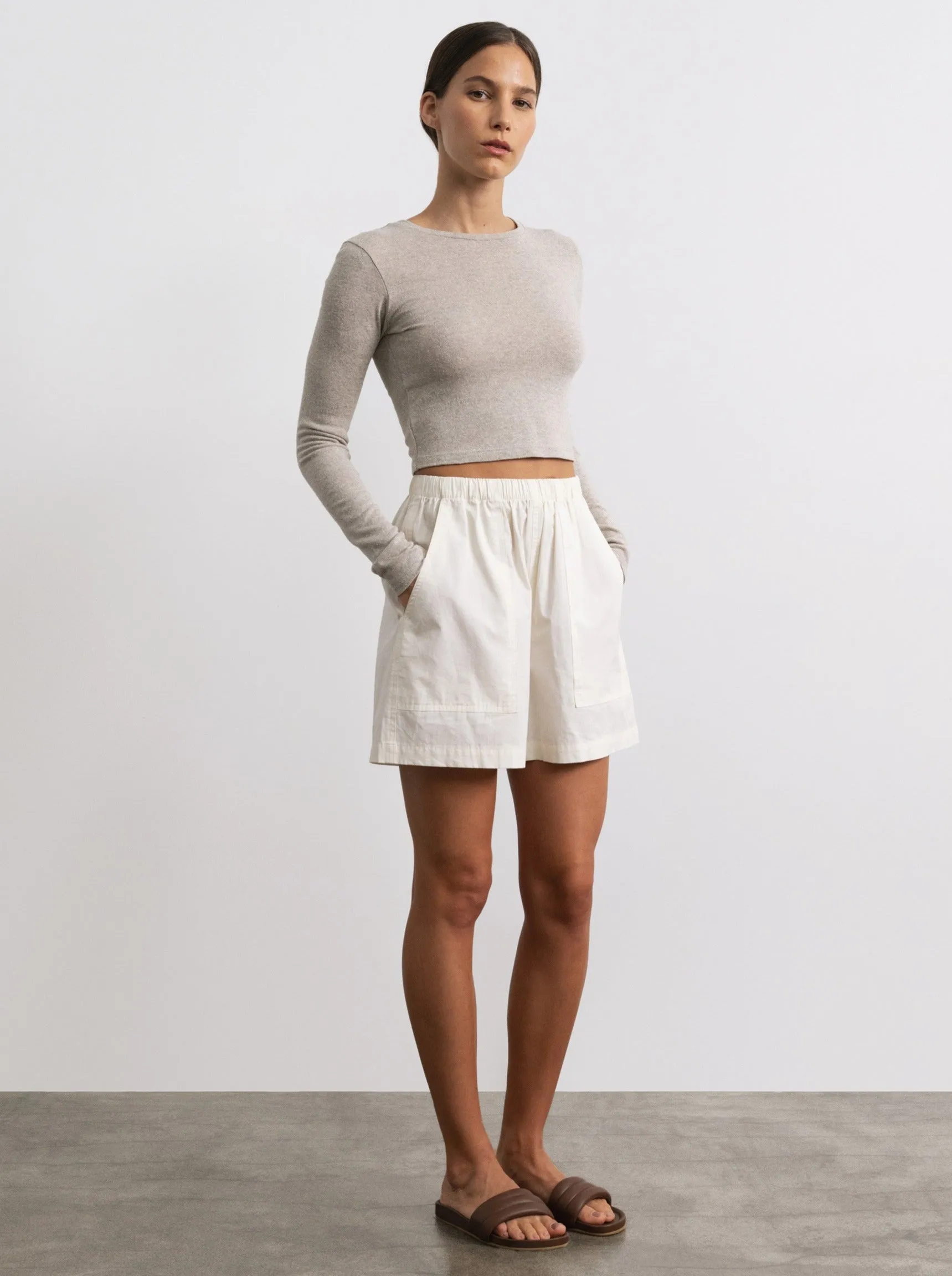 Juno Short, Organic Cotton Poplin, Natural