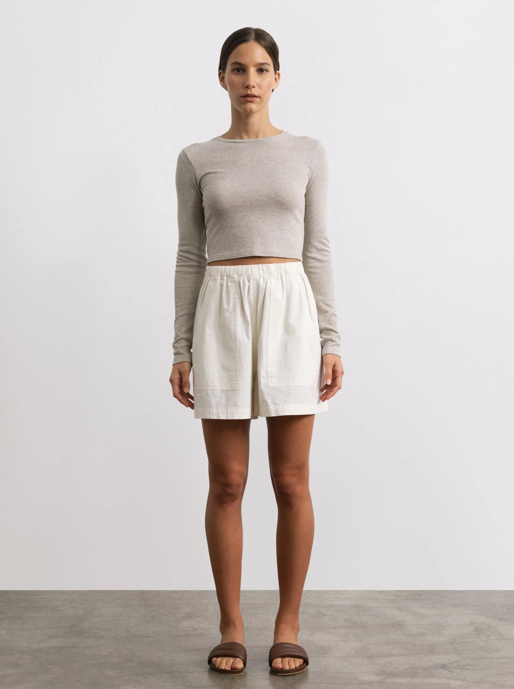 Juno Short, Organic Cotton Poplin, Natural