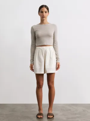 Juno Short, Organic Cotton Poplin, Natural