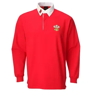 Kids' Traditional Long Sleeve Welsh Red Rugby Shirts Age 9-10 Years