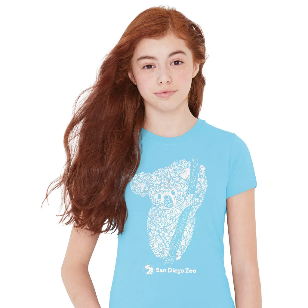 Koala Motif Girls Glitter Tee