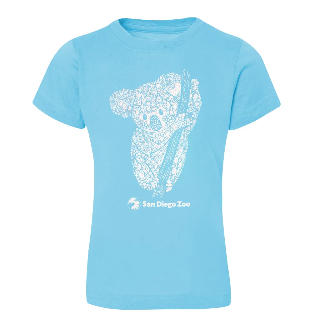 Koala Motif Girls Glitter Tee