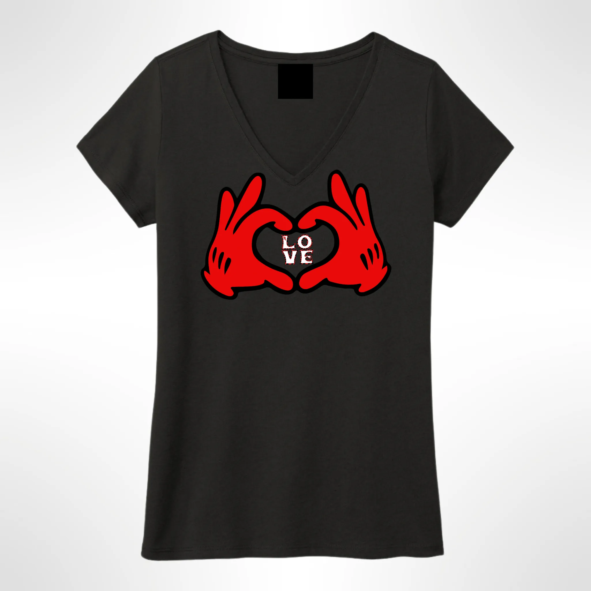 Ladies Stacked Love V-neck