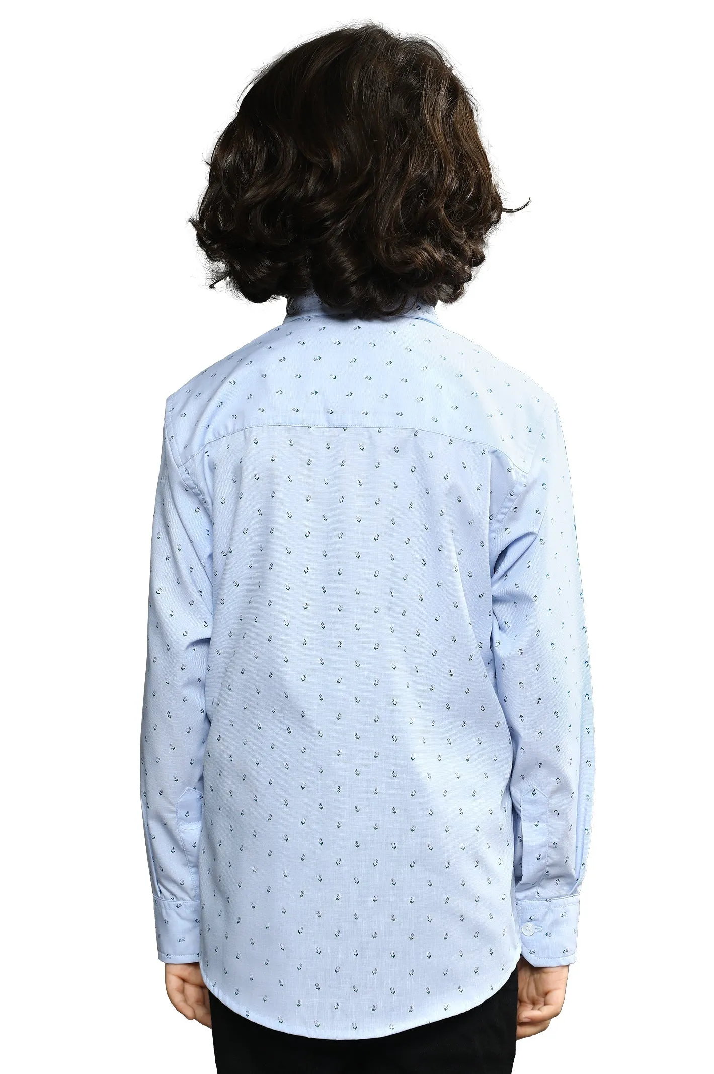 Light Blue Dotted Casual Shirt