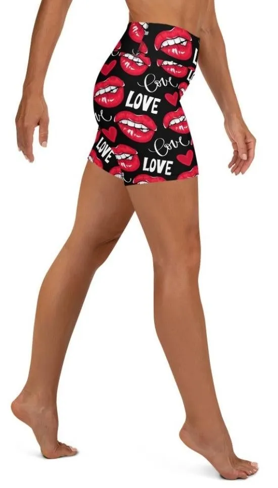 Love & Kisses Yoga Shorts