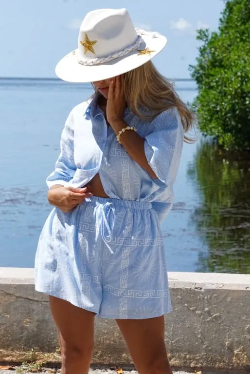 <p>Sun Greek Linen Shorts Set ( Colors)</p>