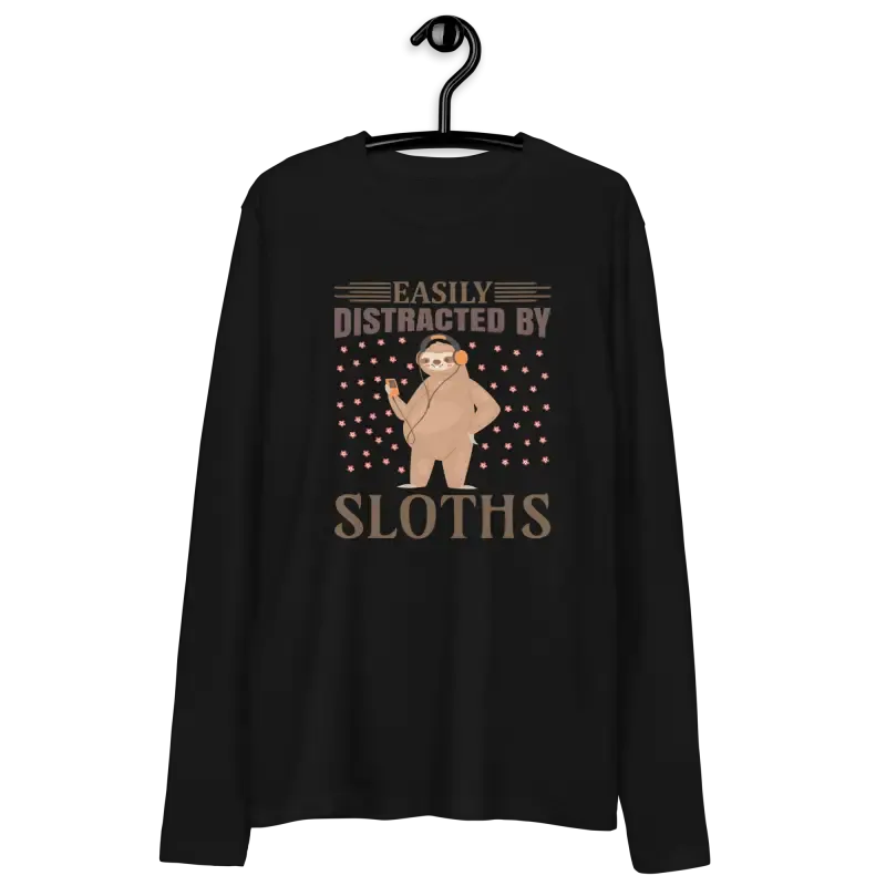 Luxurious Long Sleeve Fitted Tee for Sloth Lovers