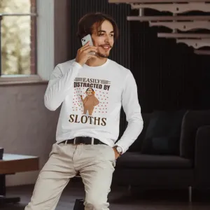 Luxurious Long Sleeve Fitted Tee for Sloth Lovers
