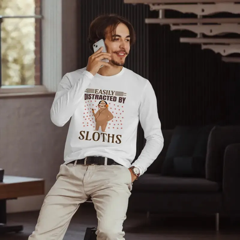 Luxurious Long Sleeve Fitted Tee for Sloth Lovers