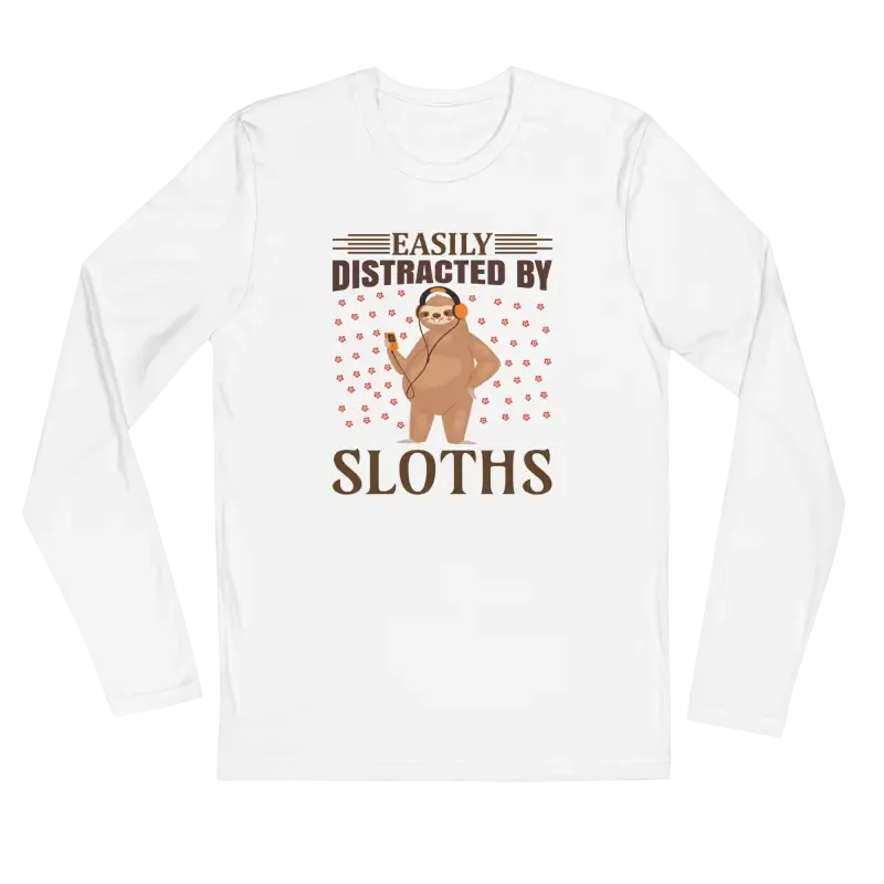 Luxurious Long Sleeve Fitted Tee for Sloth Lovers