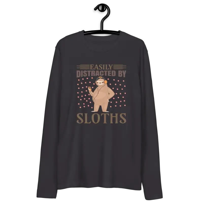 Luxurious Long Sleeve Fitted Tee for Sloth Lovers