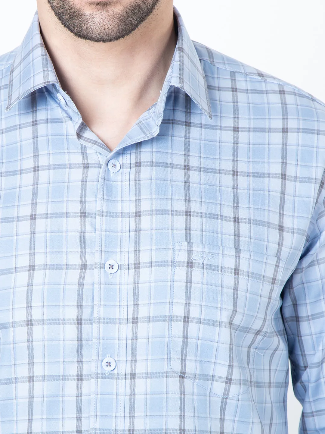 Men Sky Check Shirt