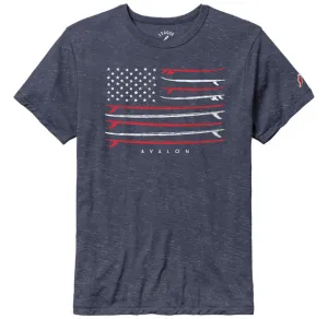 Men's Avalon Victory Falls Flag Tee - Heather Navy