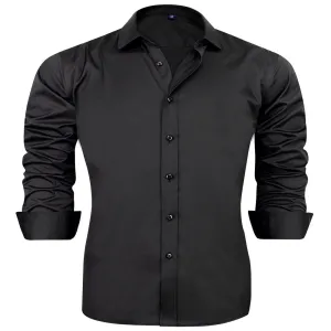 Men's Casual Long Sleeve Cotton Stretch Big & Tall Shirts Wrinkle-Free