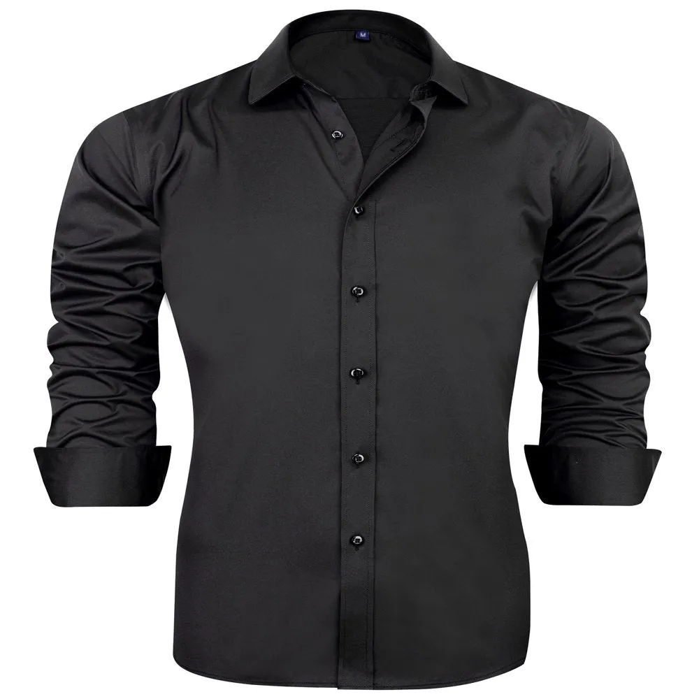 Men's Casual Long Sleeve Cotton Stretch Big & Tall Shirts Wrinkle-Free