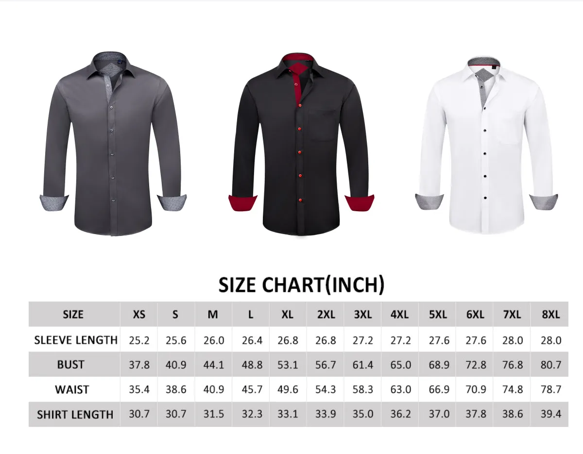 Men's Casual Long Sleeve Cotton Stretch Big & Tall Shirts Wrinkle-Free