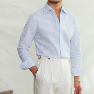 Men's Fashionable Seersucker Striped Shirt
