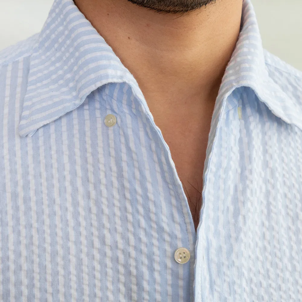 Men's Fashionable Seersucker Striped Shirt