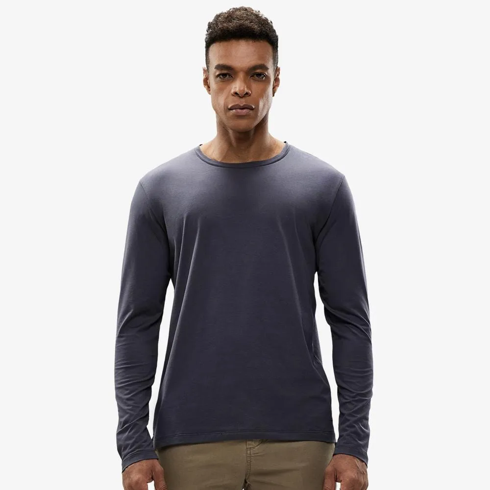 Men's Long Sleeve Shirts Cotton Tees Crew Neck T-Shirt