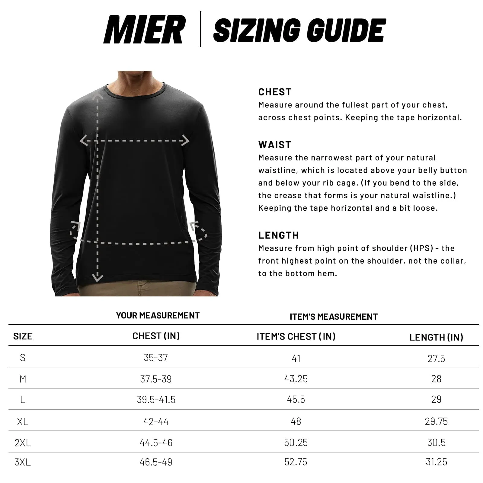 Men's Long Sleeve Shirts Cotton Tees Crew Neck T-Shirt