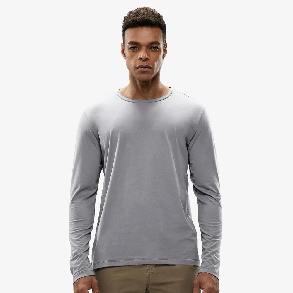 Men's Long Sleeve Shirts Cotton Tees Crew Neck T-Shirt