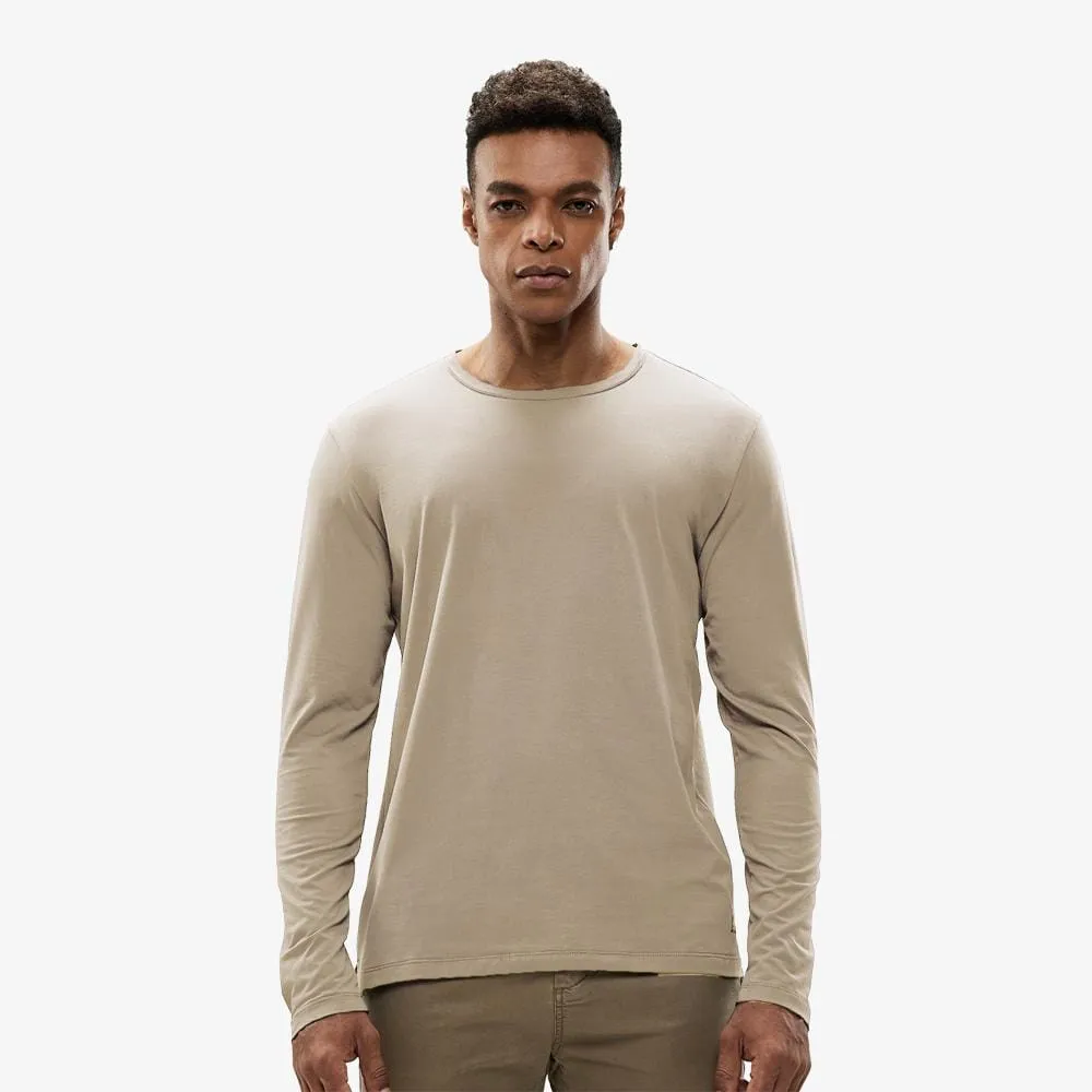 Men's Long Sleeve Shirts Cotton Tees Crew Neck T-Shirt
