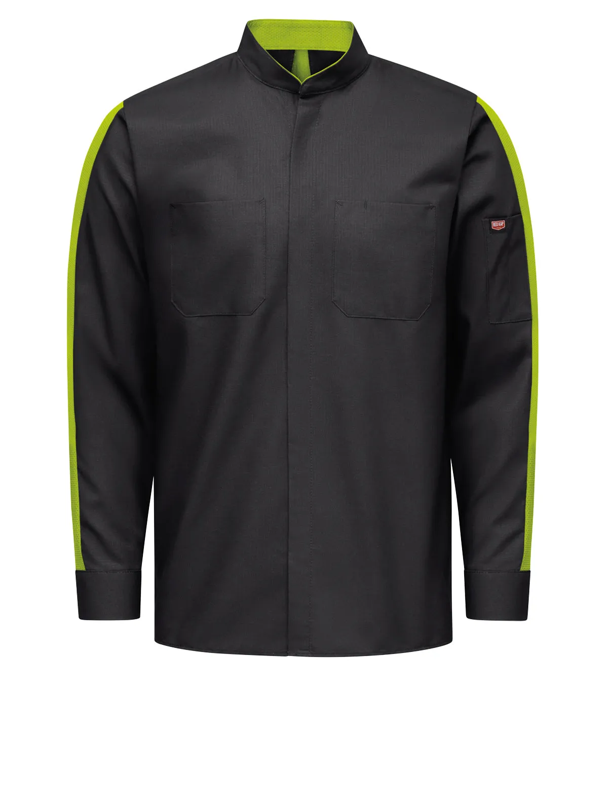 Men's Long Sleeve Two-Tone Pro  Work Shirt with OilBlok and MIMIX™ - SX36 - Black/Hi-Vis Yellow