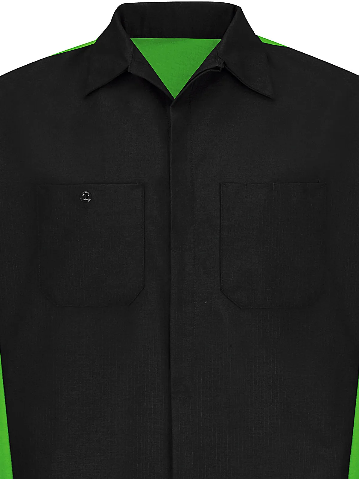 Men's Short Sleeve Two-Tone Crew Shirt - SY20 - Black/Lime