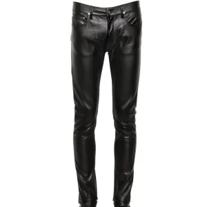 Men's Skinny Fit Leather Pants - Sleek & Stylish Bottoms