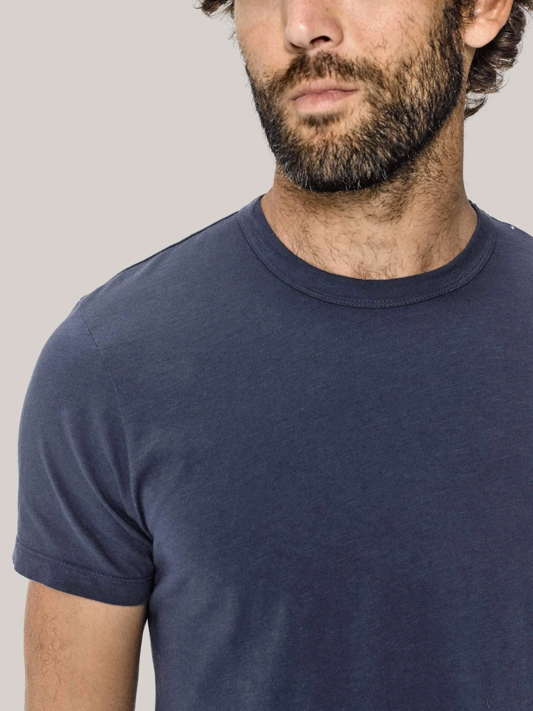 Midnight Slub Curved Hem Tee