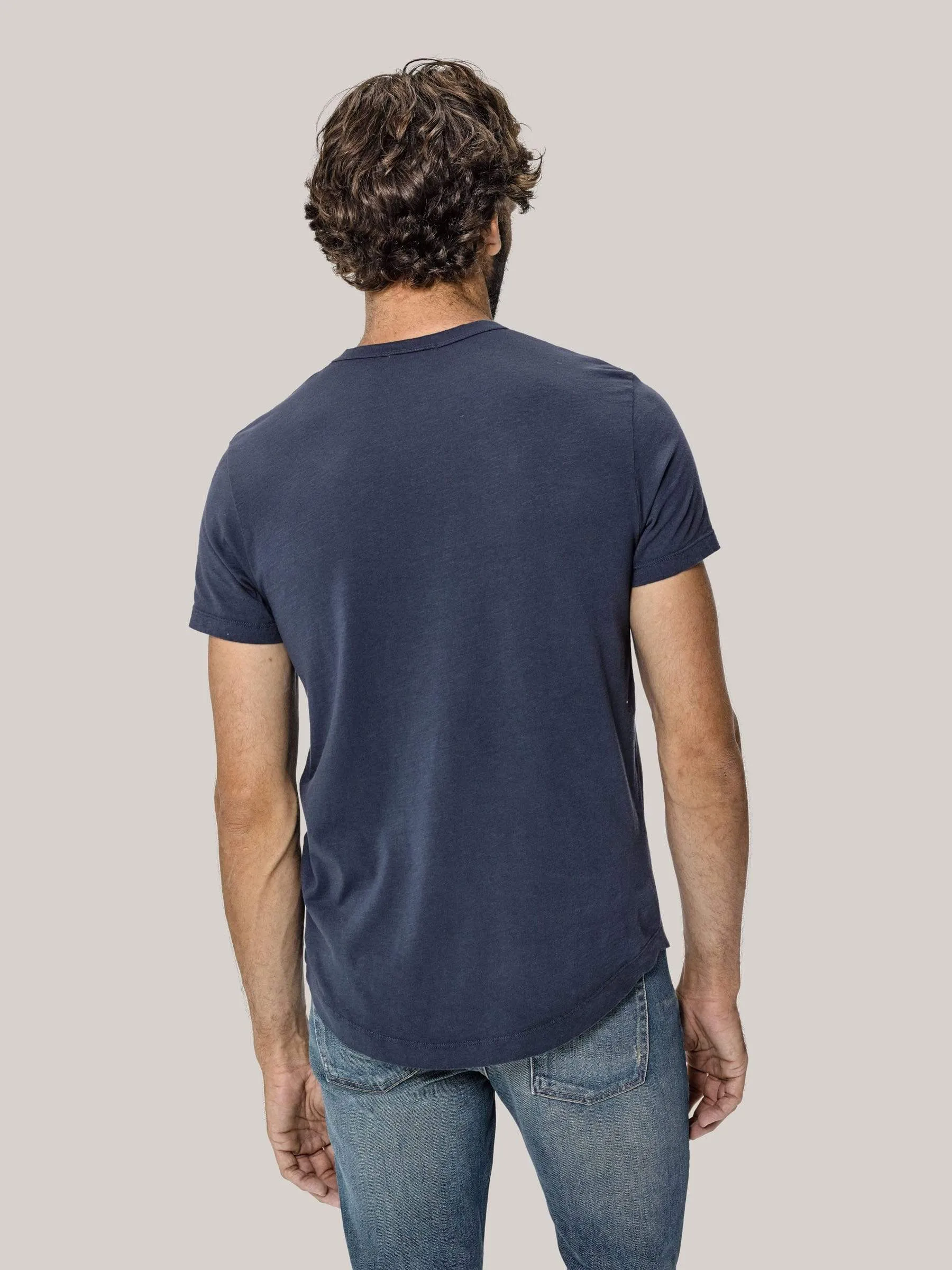 Midnight Slub Curved Hem Tee